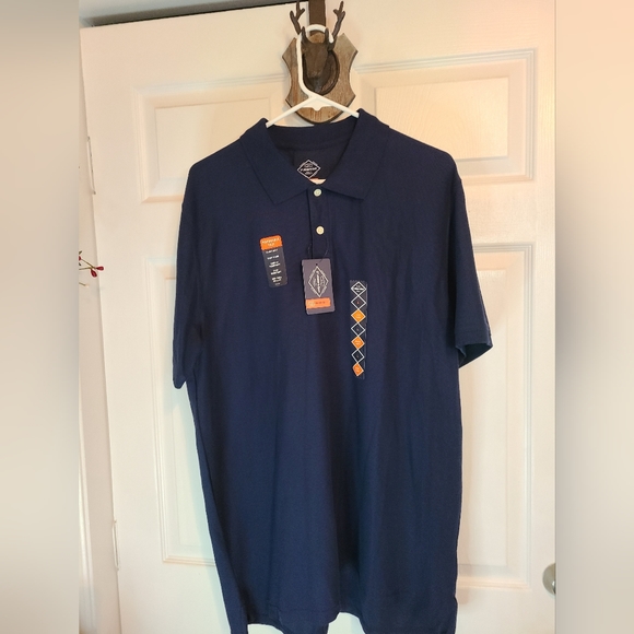(846) St. John's Bay (NWT) Men's Classic Polo Shirt, Size: L Color: Navy Blue - Picture 2 of 8
